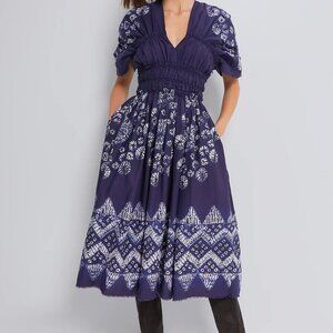 Sea New York Yana Tie Dye Shortsleeve V-Neck Dress Size Large NWT